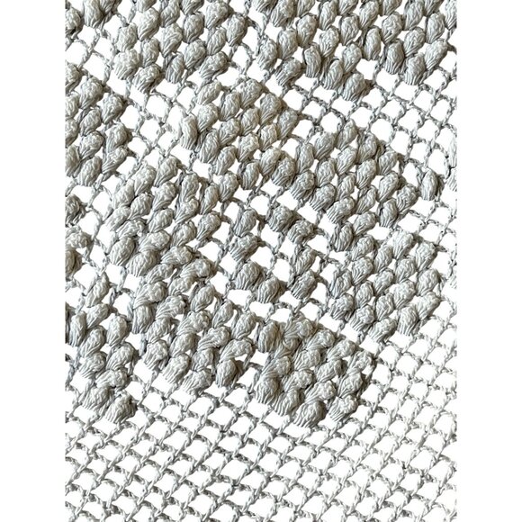 Handcrafted Crochet Tablecloth 36"x32" With Raised Wreath Design & Tatted Edges - Picture 12 of 15